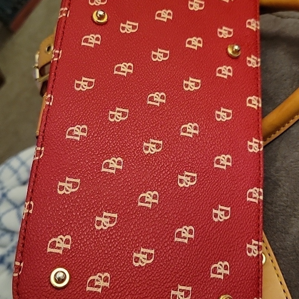 Vtg 1990s DOONEY & BOURKE Tomato Red Logo Satchel Shoulder Bag - Picture 14 of 15
